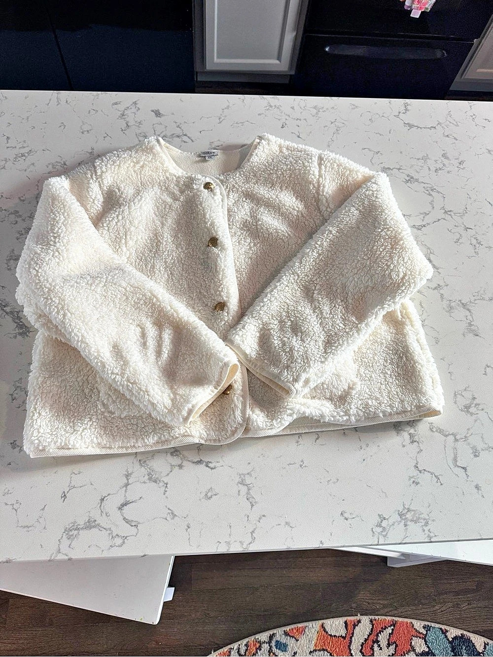 J.Crew Teddy Sherpa Lady Jacket Teddy Jacket White 2X